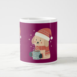Mug Chien de Noël Bonnet Écharpe Pastel - Life is  Jumbo Mugg