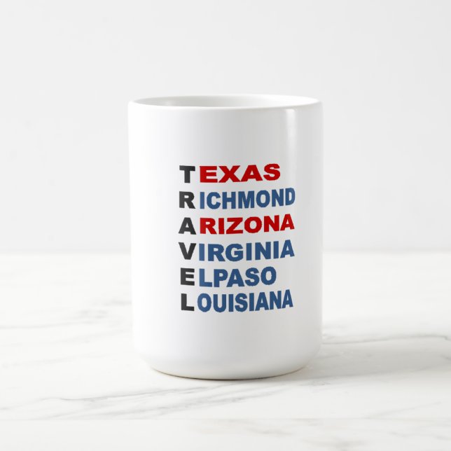 Mug classique  blanc  TRAVEL  USA  Kaffemugg (Center)