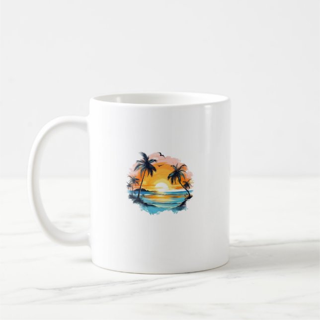 Mug Classique Coucher de Soleil Tropical – Design  Kaffemugg (Vänster)