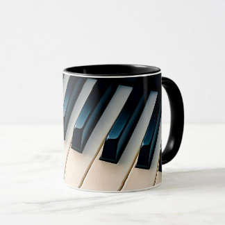 Mug clavier de piano, touches réalistes. mugg