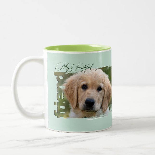 Mug Customizable Pet Photo - "My Faithful Friend" Två-Tonad Mugg (Vänster)