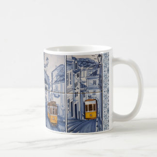 mug déco Lisbonne Azulejos tramway Kaffemugg