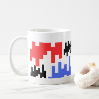 Mug décoratif pixels rouge et bleu. kaffemugg