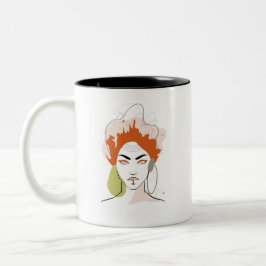 Mug dessin femme "She World" Två-Tonad Mugg