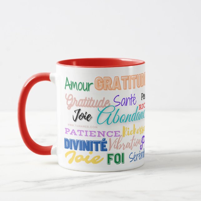 Mug Élégant "Amour - Richesse - Succès" Mugg (Vänster)