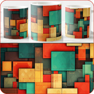 MUG - Färgblock i många färger (framsida) Kaffemugg