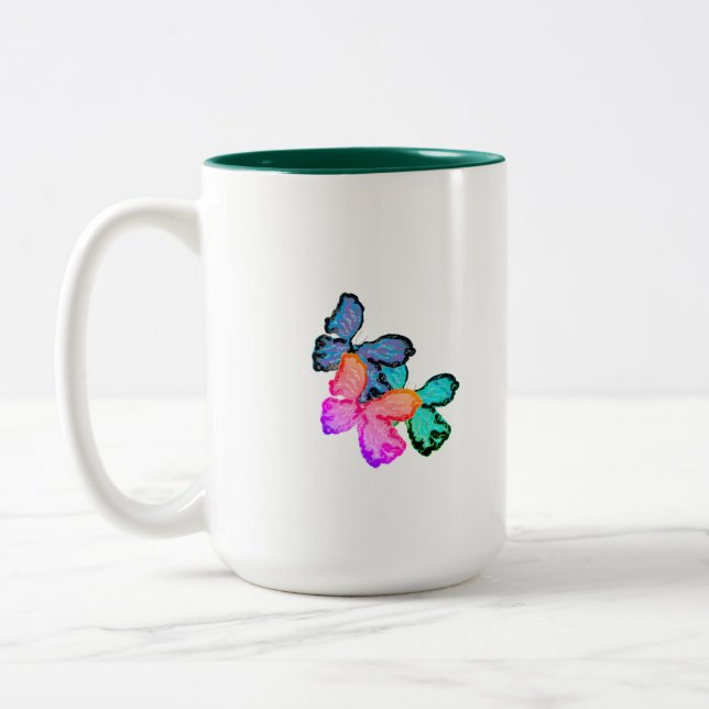 Mug : Fjärilens kärlek  Två-Tonad Mugg (Vänster)