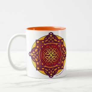 Mug_ för Celtic fnurramedaljong varm tones_ARD Två-Tonad Mugg