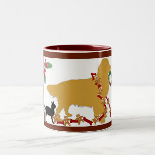 Mug~Golden Retrieverjul Två-Tonad Mugg