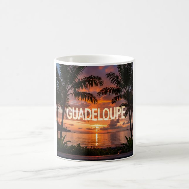 Mug Guadeloupe Sunset Palmiers Kaffemugg (Center)