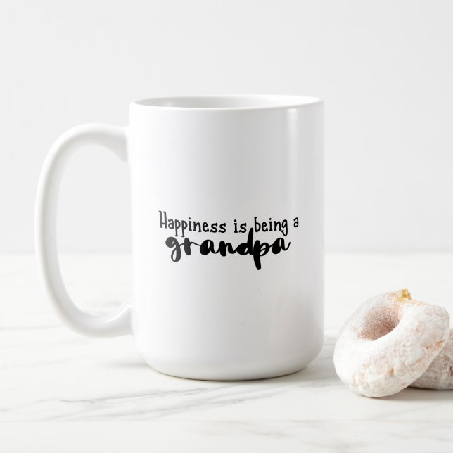 Mug - Happiness Is Being A Grandpa Kaffemugg (Med munk)
