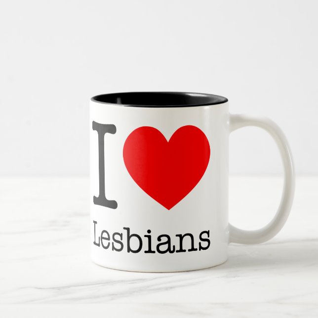 Mug I Love Lesbians Två-Tonad Mugg (Höger)