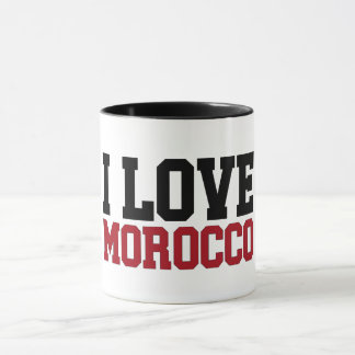 Mug I Love Morocco typographie rouge et noire Mugg