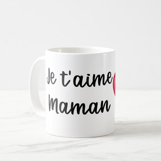 Mug Je t'aime Maman Kaffemugg (Framsida vänster)