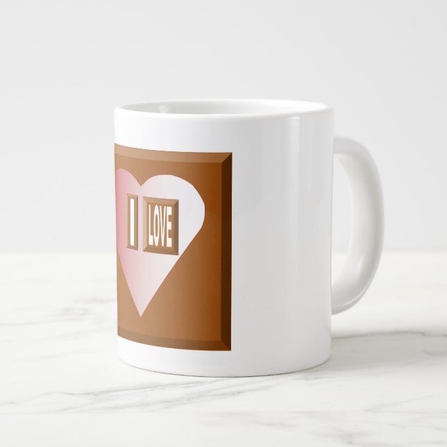 MUG JUMBO BLANCHE I LOVE CHOCOLAT MUGG (Framsida höger)