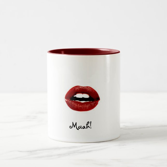 Mug/läppar Muah! Två-Tonad Mugg (Center)