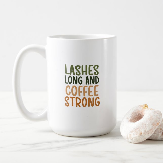 Mug - Lashes Long And Coffee Strong Kaffemugg (Med munk)