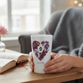 Mug Latte Cœur de Violettes Edition  "MY LOVE"