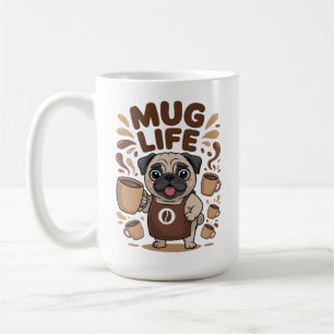 Mug Liv, Rolig Barista Mops Kaffefantast Kaffemugg