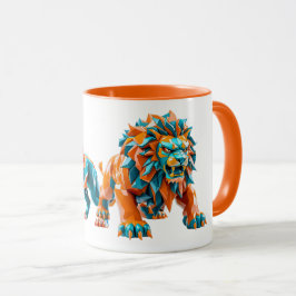 Mug lumineux avec deux lions magnifiques. mugg