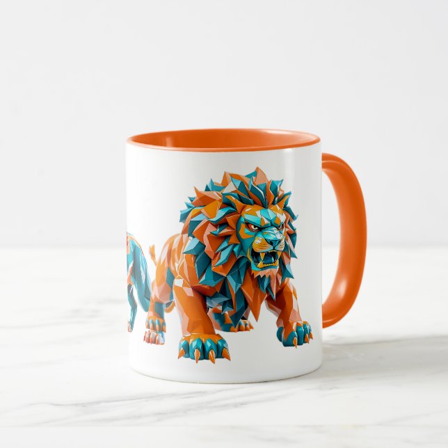 Mug lumineux avec deux lions magnifiques. mugg (Framsida höger)