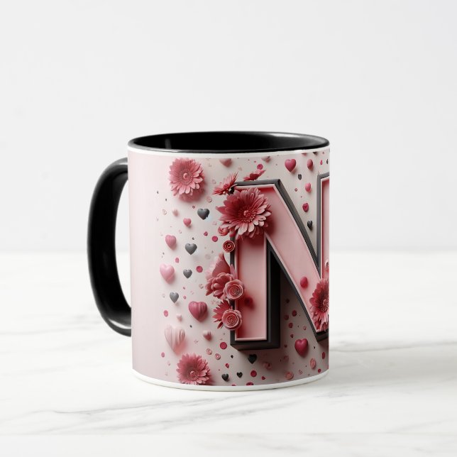 Mug Magic N Valentine Alphabet 3D Mugg (Framsida vänster)