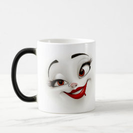 Mug Magic Sarcastic Women Face with Red Lips Magisk Mugg