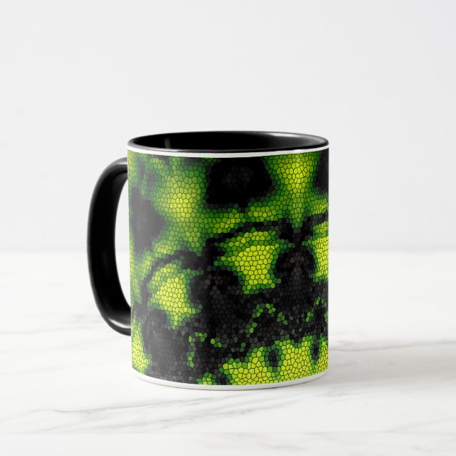 Mug Mandala runt mönster kalejdoskop retro hippie Mugg (Framsida vänster)