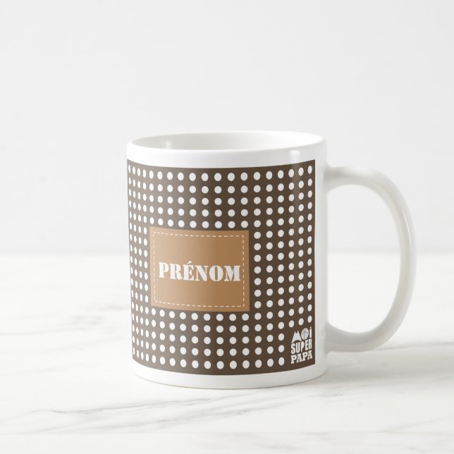 Mug marron à personnaliser - Moi Super Papa Kaffemugg (Höger)