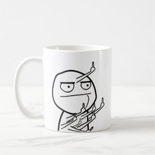 Mug med flera mellanfingers ilska ansikte meme kaffemugg