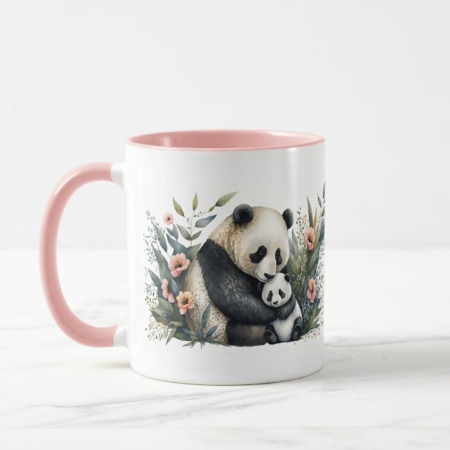 Mug med Panda-Mamma och Unge Mugg (Vänster)