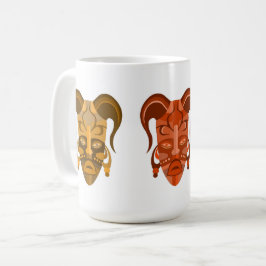MUG MED TRADITIONELL MASKKONST KAFFEMUGG