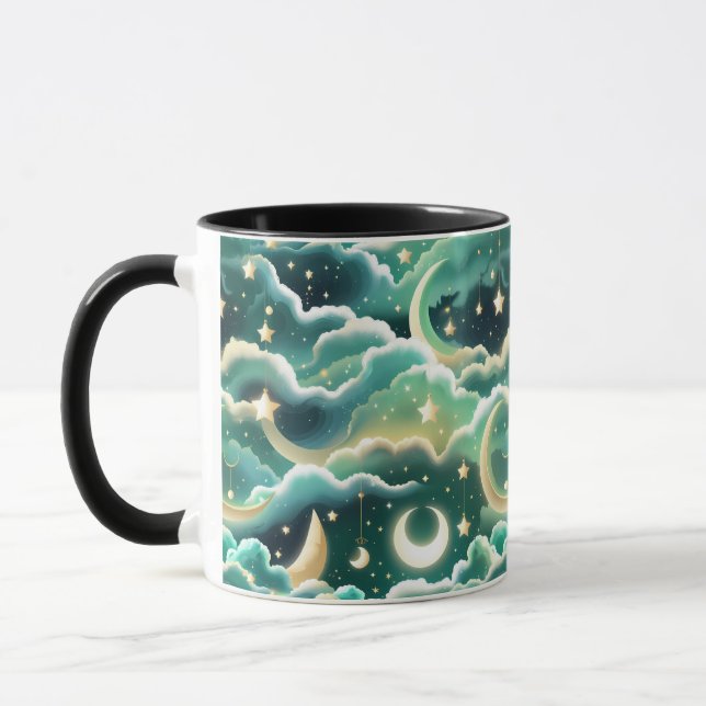 Mug - Mint Green Celestial Moon Mugg (Vänster)