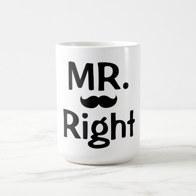 Mug/Mr som är höger med mustasch Kaffemugg (Center)