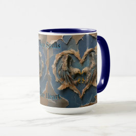Mug Paper Cut Eagle Two Souls One Heart Mugg