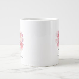 Mug personnalisé Pivoine Aquarelle Rose Jumbo Mugg