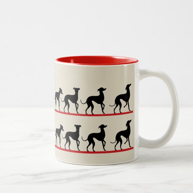 Mug Petits lévriers italiens Två-Tonad Mugg (Höger)