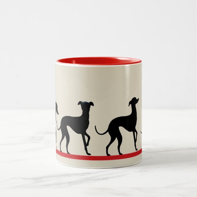 Mug Petits lévriers italiens Två-Tonad Mugg (Center)