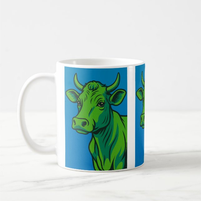 Mug pop art vache verte kaffemugg (Vänster)