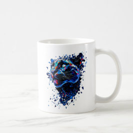 Mug portrait stylisé panthère noire kaffemugg
