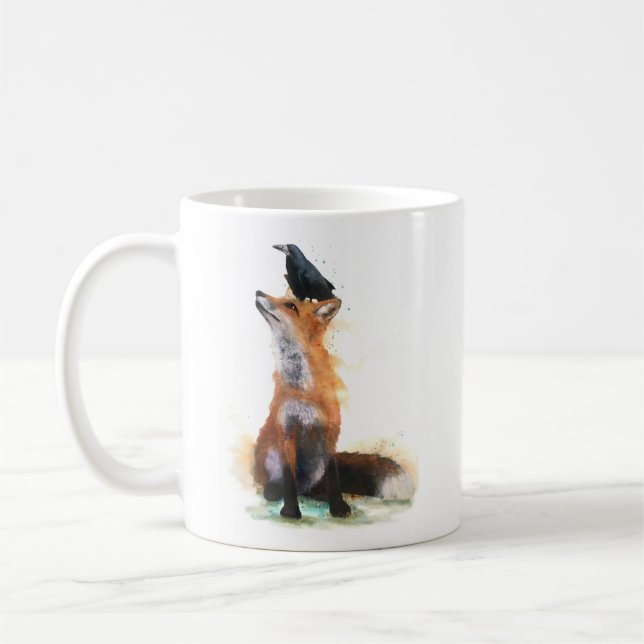 Mug renard et corbeau kaffemugg (Vänster)