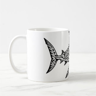 Mug Requin Tribal Polynésien – Tattoo Noir et Blan Kaffemugg
