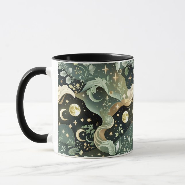 Mug – Sage Green Celestial Moon Mugg (Vänster)