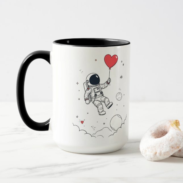 Mug Saint-Valentin - "Love You to the Moon" Mugg (Med munk)