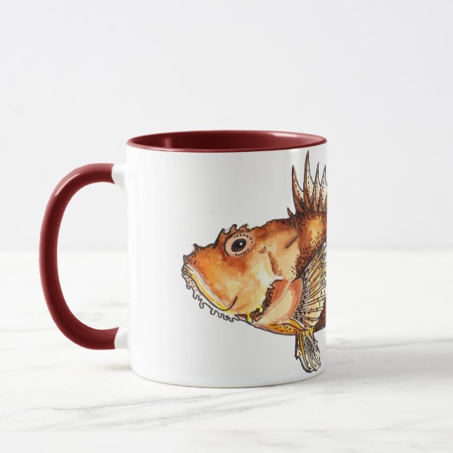 Mug Scorpionfish Art, realistic illustration Mugg (Vänster)