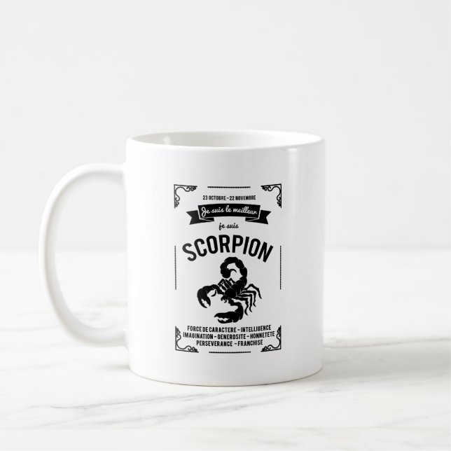 Mug signe astrologique des passionnés : Scorpion Kaffemugg (Vänster)