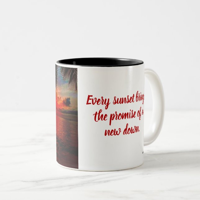 Mug Solnedgång Redigerbar Två-Tonad Mugg (Framsida höger)