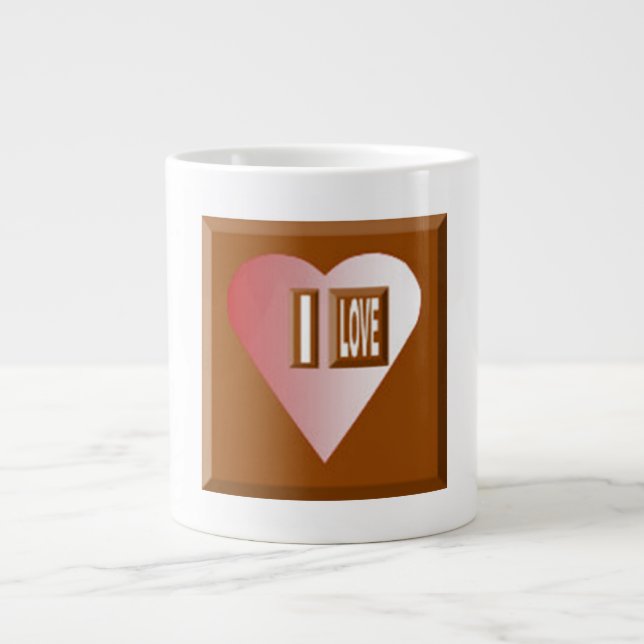 Mug Specialty  Jumbo blanche  I LOVE CHOCOLAT Mugg (Framsidan)