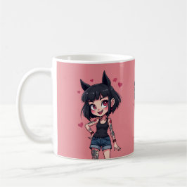 MUG TATOO GIRL COEURS KAFFEMUGG