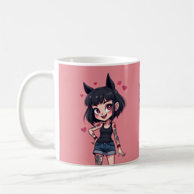 MUG TATOO GIRL COEURS KAFFEMUGG (Vänster)